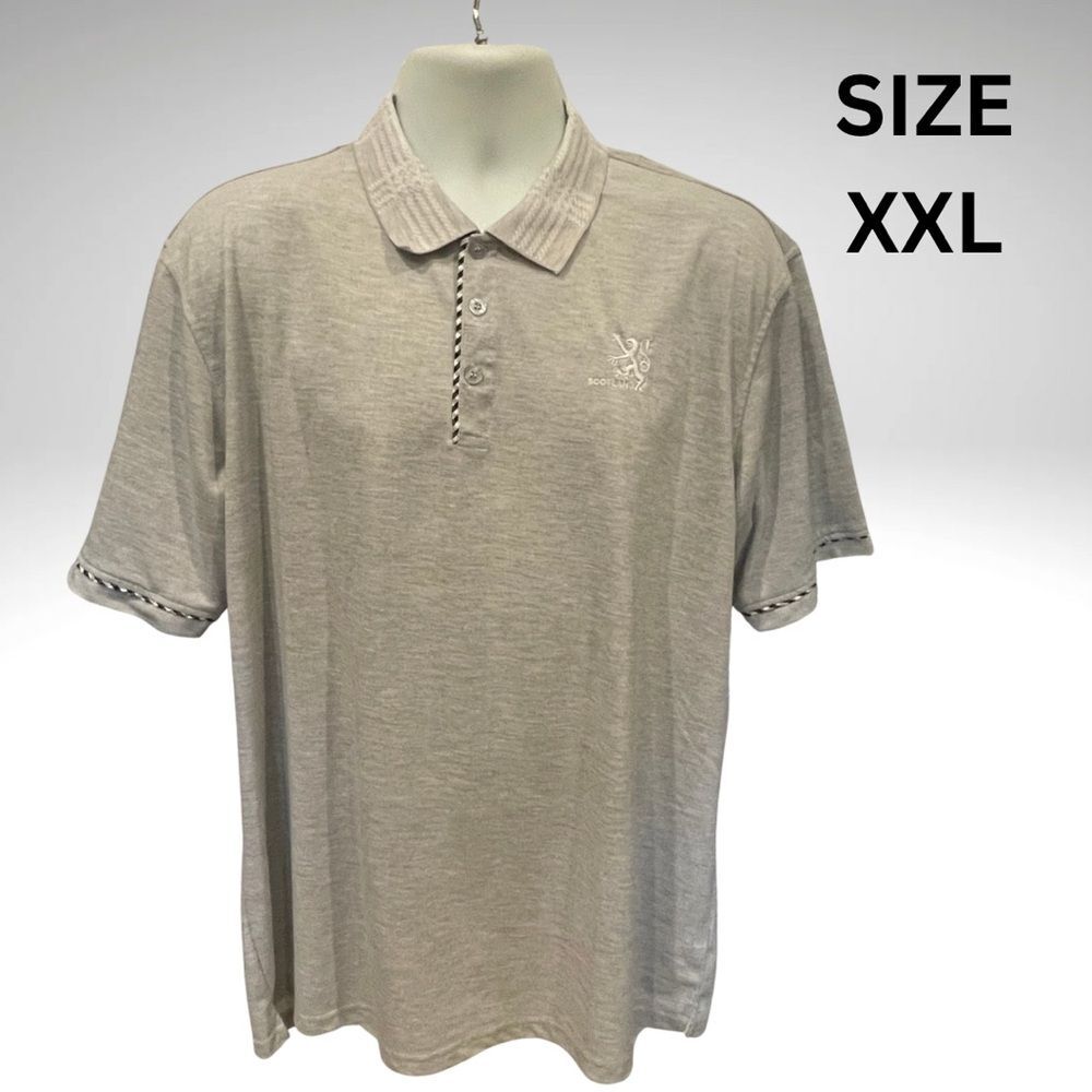 Scotland Polo Shirt with Classic Collar and Gingham trim XXL